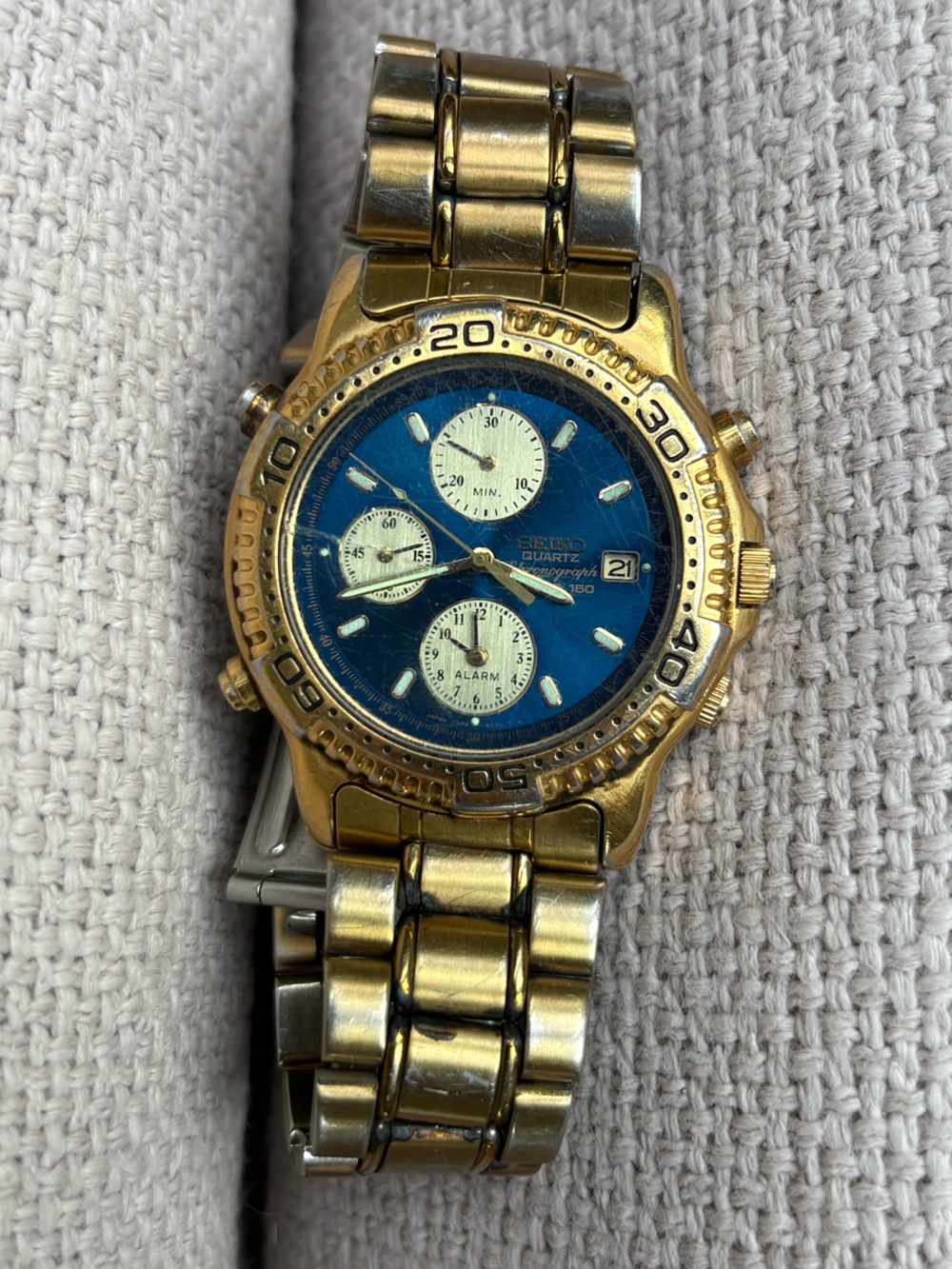 Seiko Sports 150 Chronograph 7T32-6C09 Quartz Alarm Vintage Japan Wrist WatchUp - Picture 7 of 13